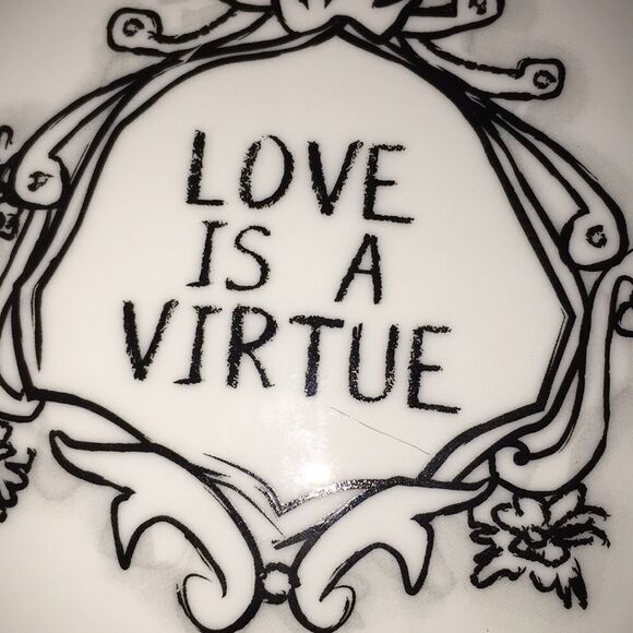 Love is a Virtue covered cotton ball bathroom dish - Picture 2 of 3